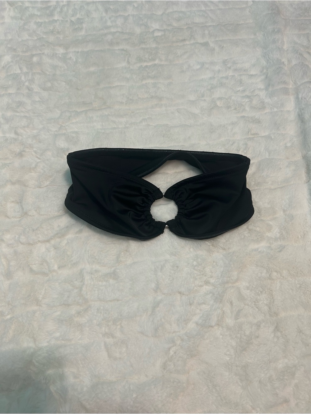 🎁H&M Black Bandeau Bikini Top with metal Ring sz:xs